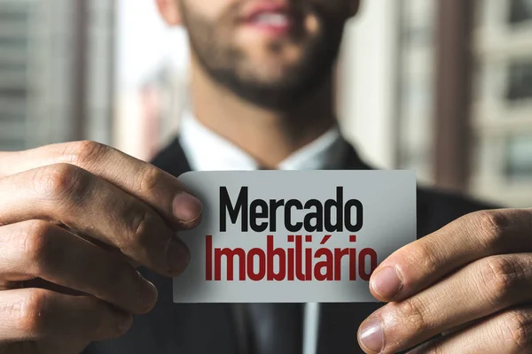 Papier met teken Mercado imobiliario — Stockfoto