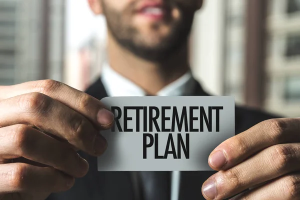 Paper with sign retirement plan — Stock Photo, Image