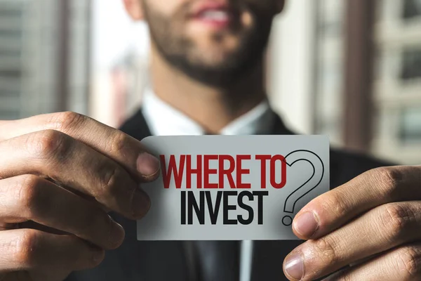 Paper with sign where to invest — Stock Photo, Image