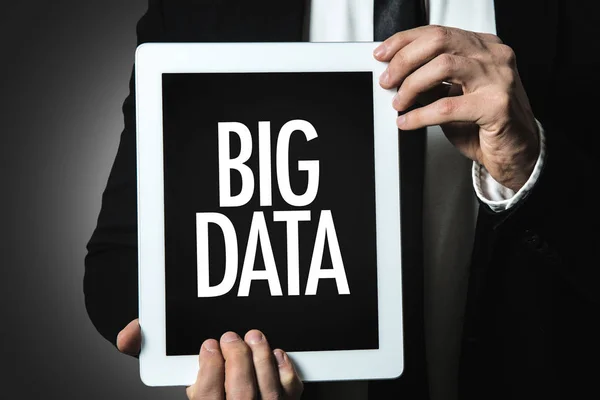Tablet mit Beschriftung Big Data — Stockfoto