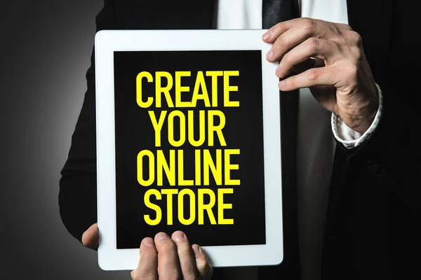 Inscription create your online store — Stock Photo, Image