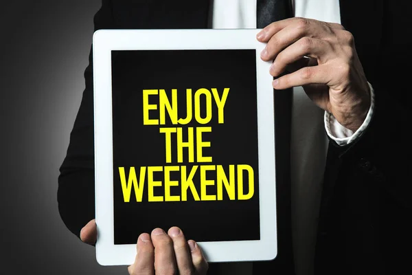 Inscriptie geniet van het weekend — Stockfoto