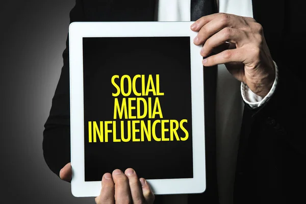 Influencer di social media con iscrizione — Foto Stock