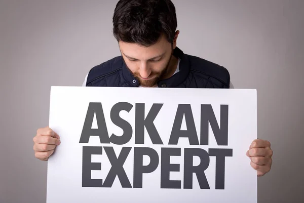 Papier met ondertekenen Ask An Expert — Stockfoto
