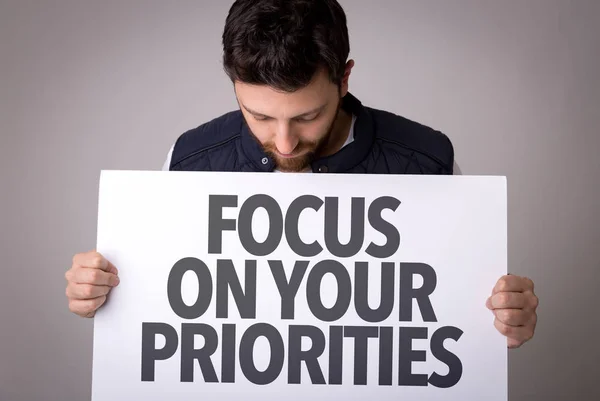 Paper with sign focus on your priorities — Stock Photo, Image