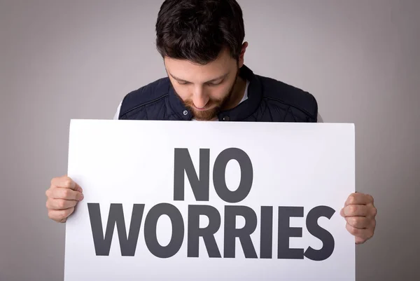 Papper med sign No Worries — Stockfoto