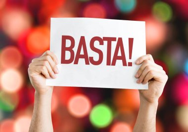 paper with sign basta! clipart