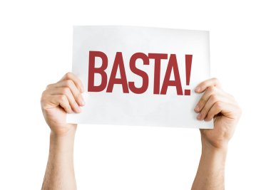 paper with sign basta! clipart