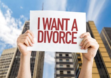 paper with sign I Want Divorce clipart