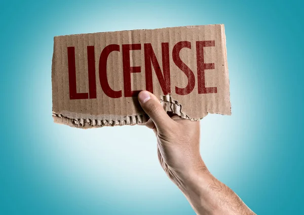 Cartón con signo de licencia — Foto de Stock