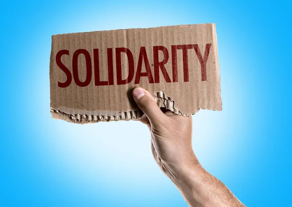 Cardboard with sign Solidarity — Stock Photo, Image