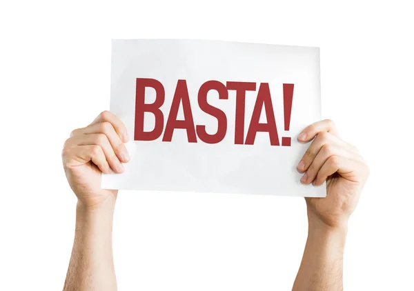 Papel con signo basta ! — Foto de Stock