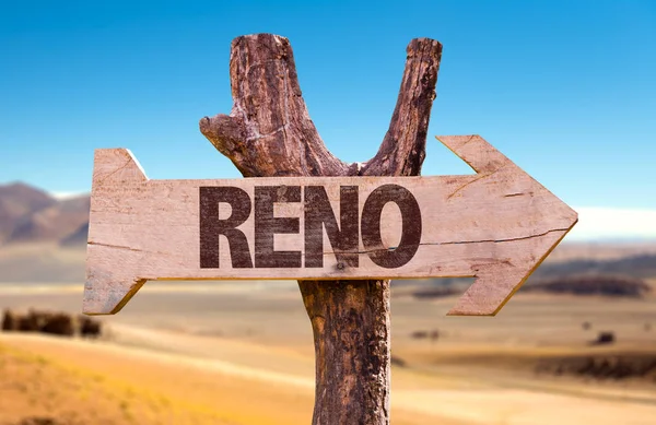 Reno houten wegwijzer — Stockfoto