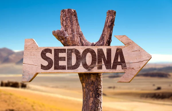 Sedona houten wegwijzer — Stockfoto