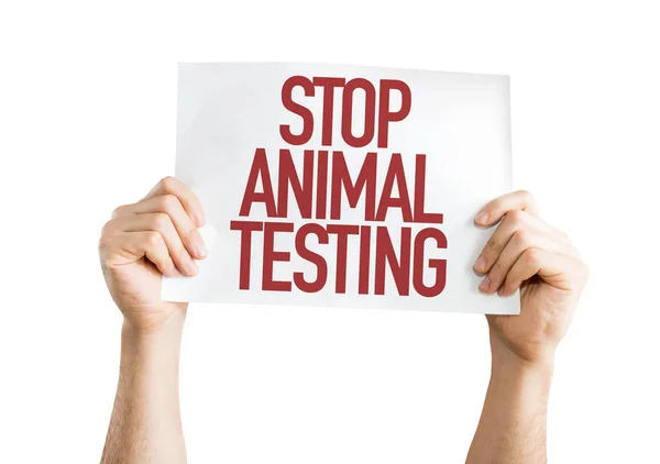 Sign stop animal testing — Stock Photo, Image