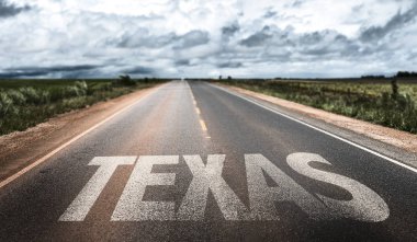 texas sign on road clipart
