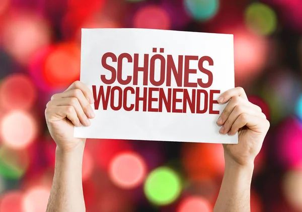 Sign Nice Weekend (in German) — Stock Photo, Image