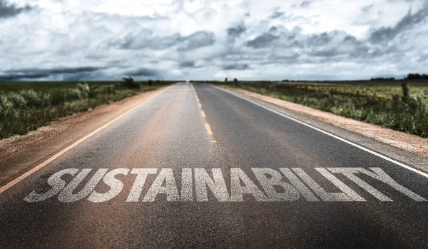 Señalización de sostenibilidad en carretera — Foto de Stock