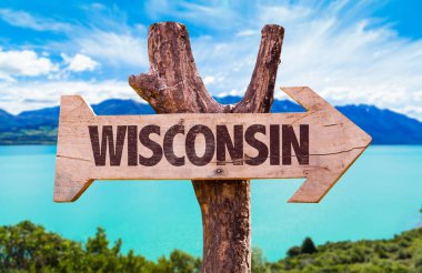 Wisconsin ahşap tabela