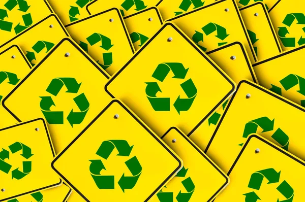 Recycle roadsigns pattern — Stock Photo, Image