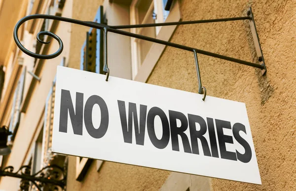 Sign with inscription no worries — Stock Photo, Image