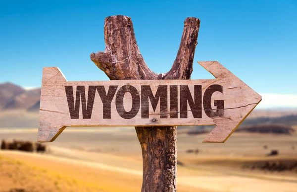 Wyoming trä skylt — Stockfoto