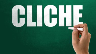 klişe kara tahta üzerinde oturum