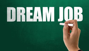 Kara tahta üzerinde iş işareti hayal