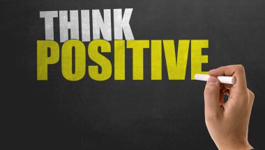sign think positive on chalkboard clipart