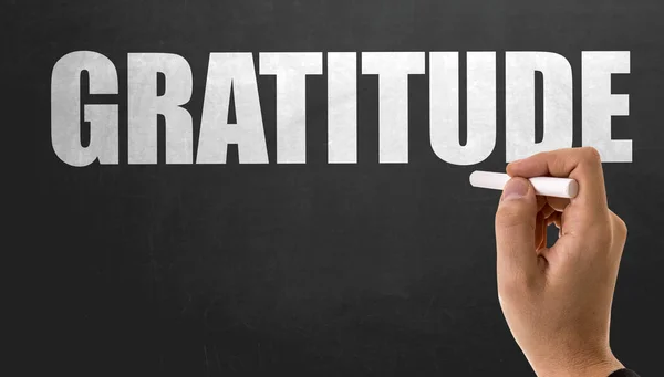 Sign gratitude on chalkboard — Stock Photo, Image