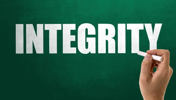 Teken integriteit op schoolbord — Stockfoto