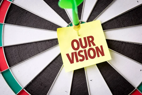 Darts target with inscription our vision — Stock Photo, Image