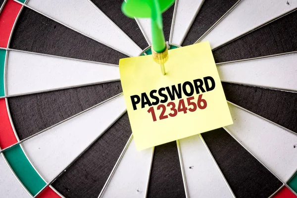 Darts target with inscription password — Stock Photo, Image