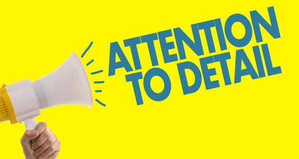 Attention to Detail megaphone on yellow background — Stock Photo, Image