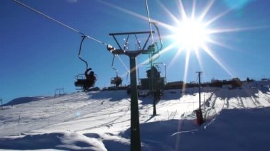 Teleferik teleferik Farellones kış dağ Kayak Şili'deki merkezinde