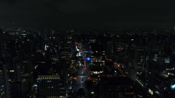 Вид с воздуха на проспект Фариа Лима в Сан-Паулу, Бразилия — стоковое видео