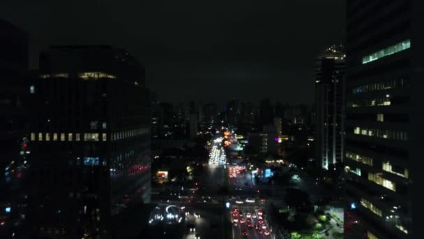 Luchtfoto van Faria Lima Avenue in Sao Paulo, Brazilië — Stockvideo