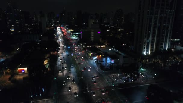 Aerial View of Faria Lima Avenue in Sao Paulo, Brazil — Stock Video