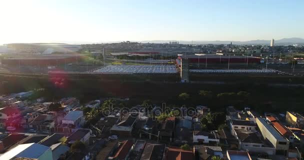 Luchtfoto van Itaquera District in Sao Paulo, Brazilië — Stockvideo