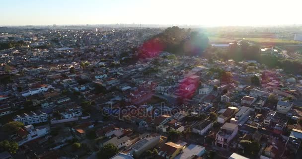 Letecký pohled na Itaquera okrese v Sao Paulo, Brazílie — Stock video