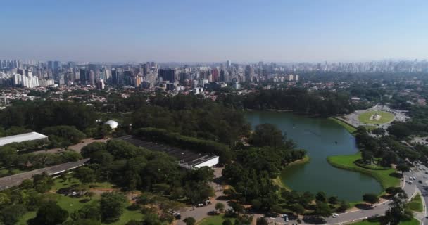 Vista aérea de Ibirapuera en Sao Paulo, Brasil — Vídeos de Stock