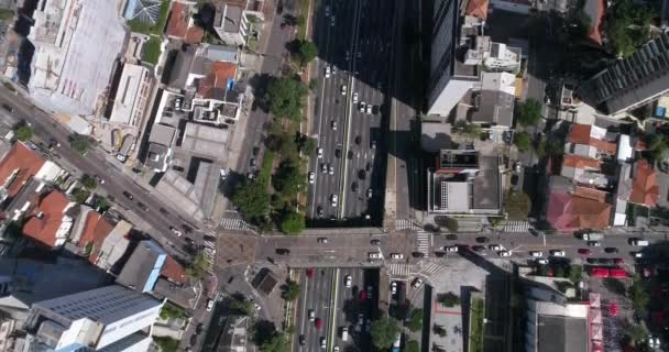 Топ вигляд 23 de Maio проспекті в Сан-Паулу, Бразилія — стокове відео
