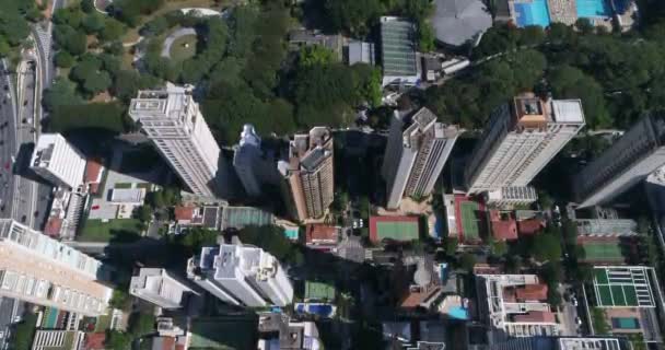 Bovenste weergave van 23-de Maio Avenue in Sao Paulo, Brazilië — Stockvideo