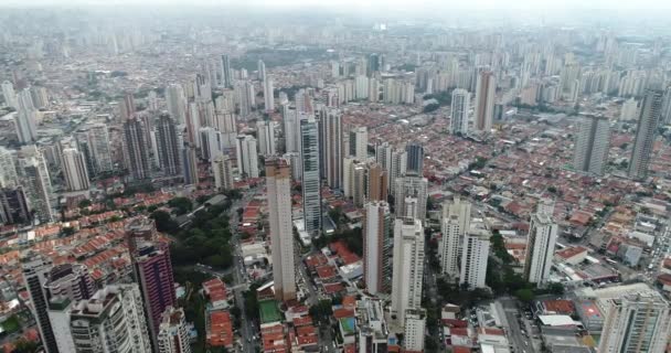 Вид с воздуха на Сан-Паулу, Бразилия — стоковое видео