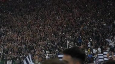 Sao Paulo, Brezilya - 07 Mayıs 2017: kalabalık futbol fanlar stadyumda kutluyor