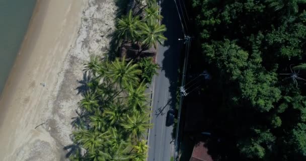 Garapocaia Beach Ilhabela, Brezilya için havadan görünümü — Stok video