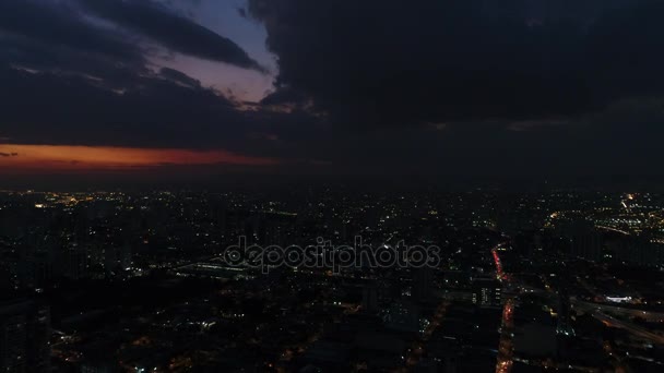 Puesta de sol sobre Sao Paulo — Vídeos de Stock