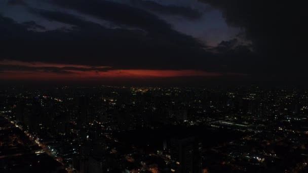 Zachód słońca nad miasta Sao Paulo — Wideo stockowe