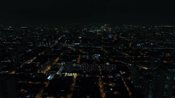 stock video Aerial View of Sao Paulo city at Night, Brazil