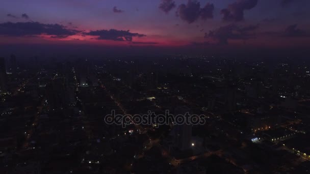Vue Aérienne Du Coucher Du Soleil à Sao Paulo, Brésil — Video